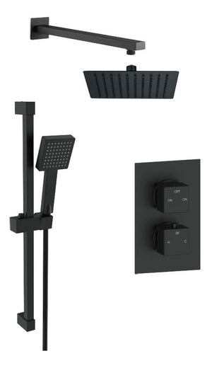 Auvellis Linaro Square Concealed Thermostatic Shower Pack – Matt Black