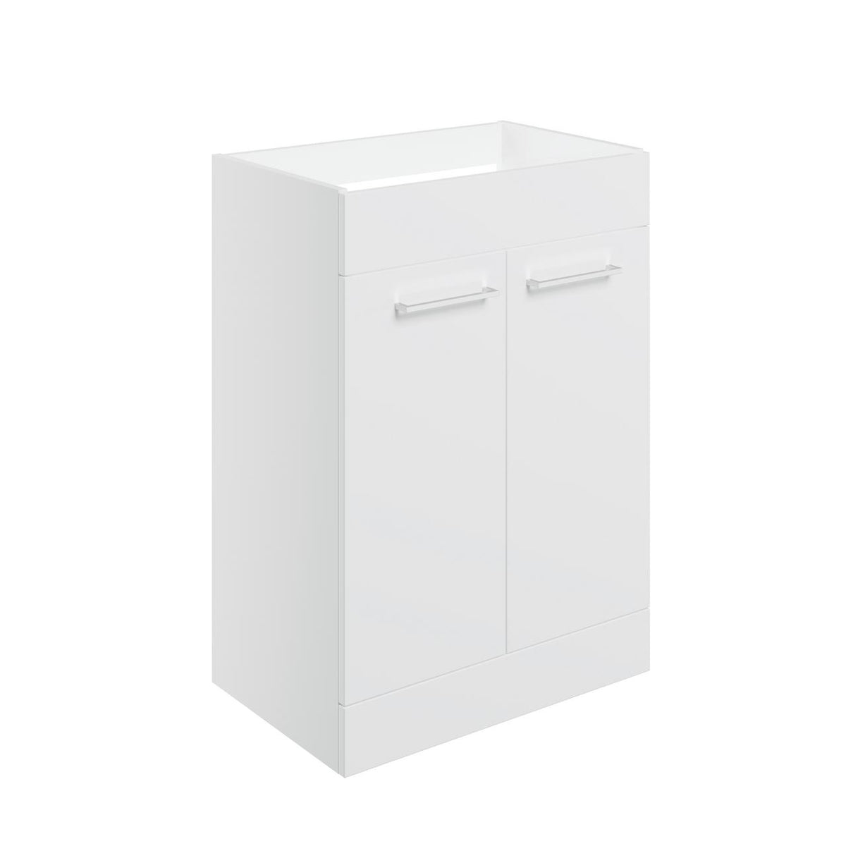 Auvellis Forma 590mm Floor Standing 2 Door Basin Unit (No Top) – White Gloss