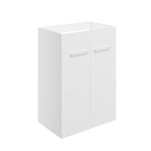 Auvellis Forma 590mm Floor Standing 2 Door Basin Unit (No Top) – White Gloss