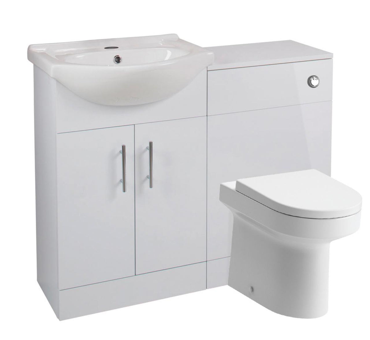 Auvellis Forma Basin Unit & WC Unit Pack - White Gloss