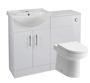 Auvellis Forma Basin Unit & WC Unit Pack - White Gloss