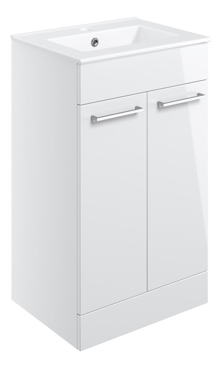 Auvellis Volta 510mm Floor Standing 2 Door Basin Unit & 1TH Thin Edge Basin