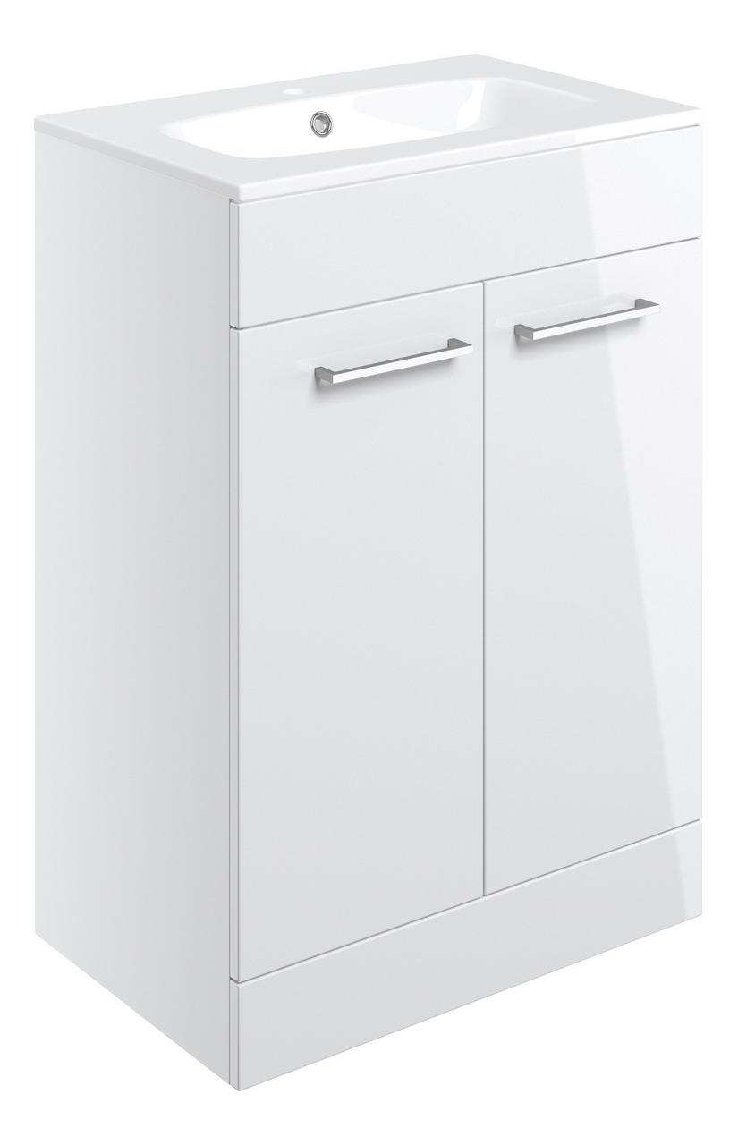 Auvellis Volta 610mm Floor Standing 2 Door Basin Unit & Thin Edge Basin