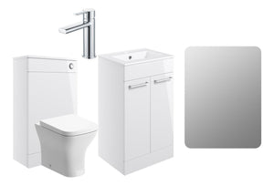 Auvellis Lunero 510mm furniture pack – White Gloss / Chrome