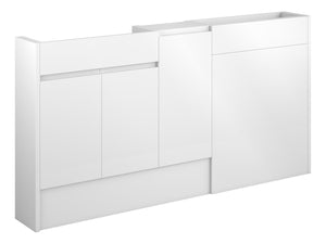 Auvellis Forma 1536mm Slim Basin, WC & 1 Door Unit Pack – White Gloss | Cabinet Colour: Grey