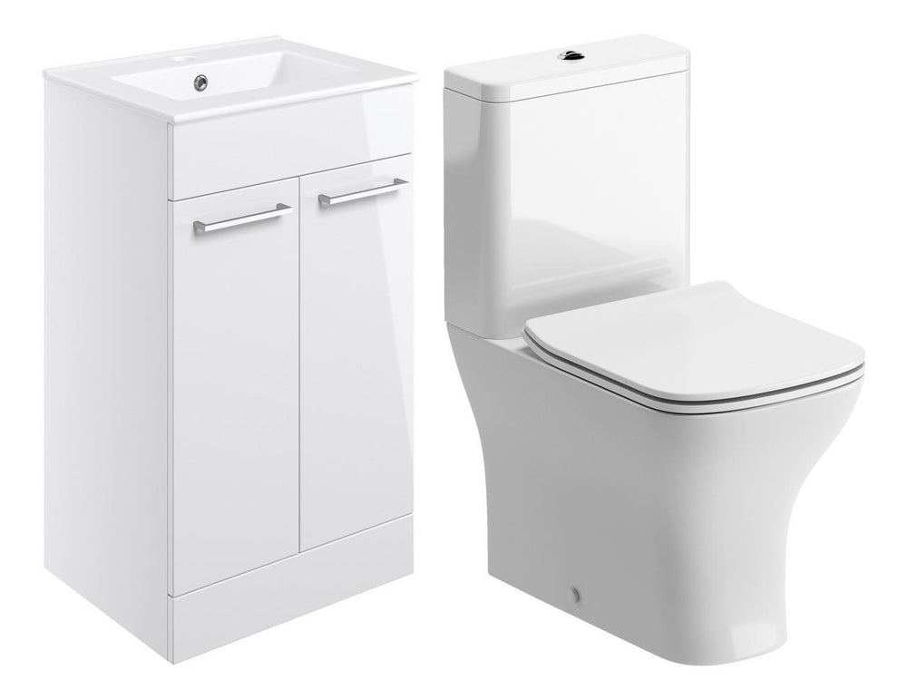 Auvellis Volta 510mm Floor Standing Unit & Close Coupled WC Pack