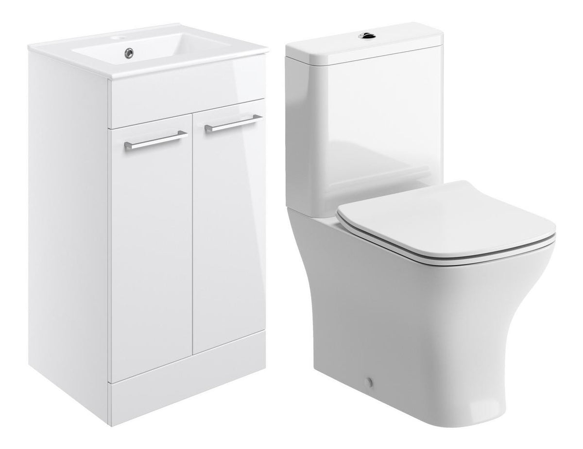 Auvellis Volta 510mm Floor Standing Unit & Close Coupled WC Pack