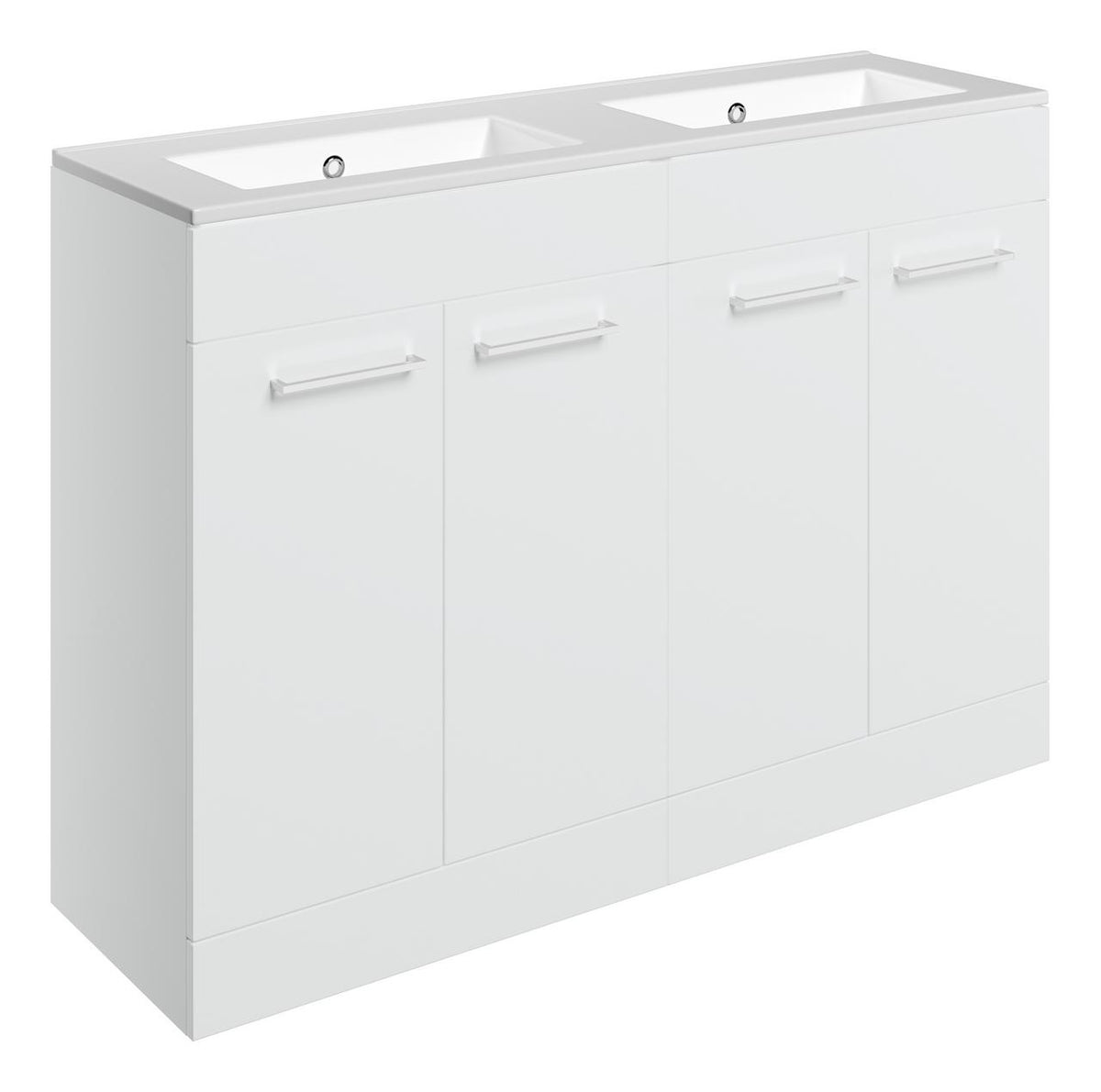Auvellis Volta 1210mm Floor Standing 4 Door Basin Unit & Thin Edge Basin