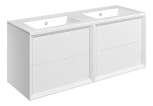 Auvellis Push 1210mm Wall Hung 4 Drawer Basin Unit & Thin Edge Basin