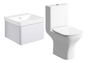 Auvellis Lunero Cosmos 500mm Basin Unit & Rimless Close-Coupled WC Pack