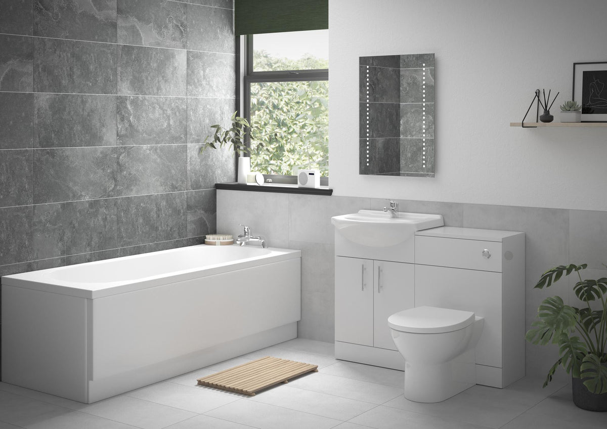 Auvellis Forma Full Suite with Rimless BTW WC & Single End Bath
