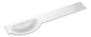 Auvellis 1544mm white slim round one-piece basin and worktop – left hand