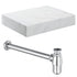 Pureflo Natural 600mm White Marble wall-hung basin shelf with Chrome bottle trap – representative product view