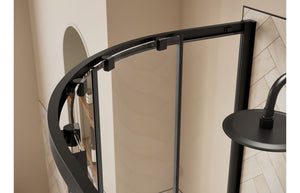 Auvellis Classix 2 Door Quadrant Shower Enclosure – Matt Black – detail view