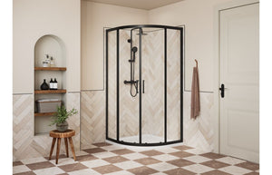 Auvellis Classix 2 Door Quadrant Shower Enclosure – Matt Black – room setting