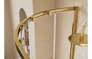 Auvellis Classix 2 Door Quadrant Shower Enclosure – Brushed Brass – detail view
