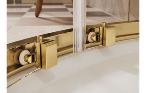 Auvellis Classix 2 Door Quadrant Shower Enclosure – Brushed Brass – detail view