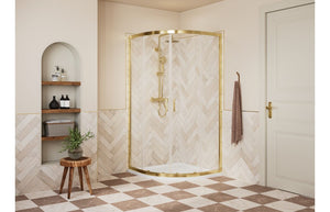 Auvellis Classix 2 Door Quadrant Shower Enclosure – Brushed Brass – room setting