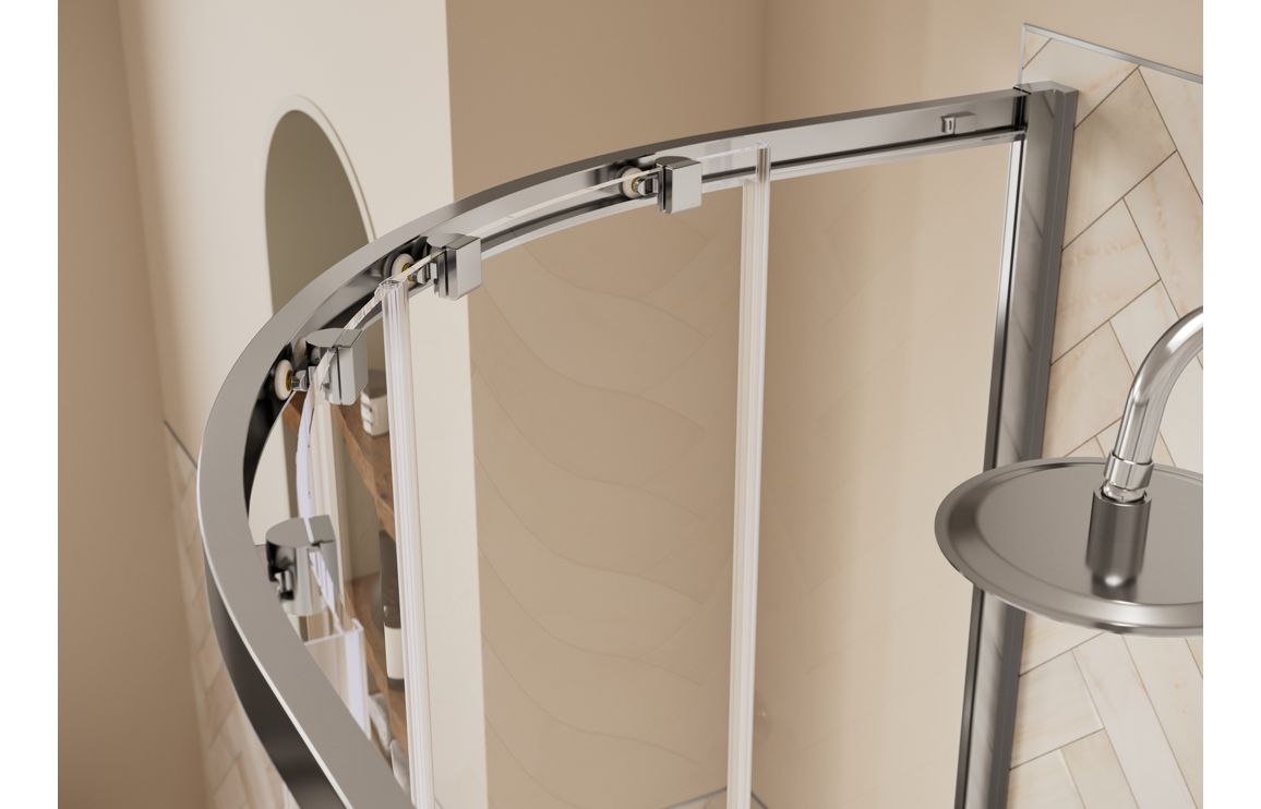 Auvellis Classix 2 Door Quadrant Shower Enclosure – Chrome – detail view