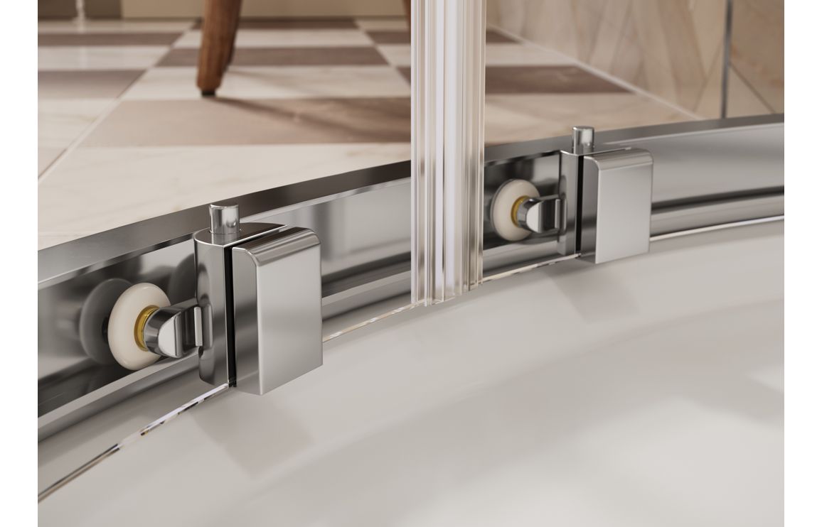 Auvellis Classix 2 Door Quadrant Shower Enclosure – Chrome – detail view