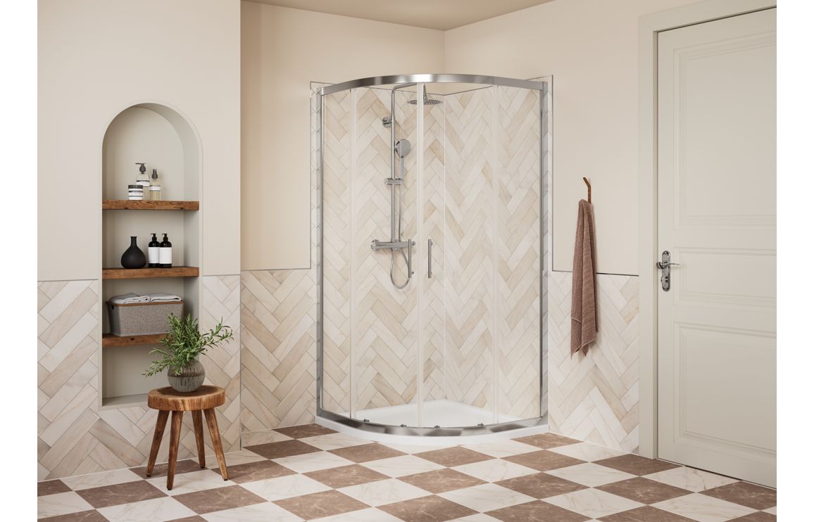 Auvellis Classix 2 Door Quadrant Shower Enclosure – Chrome – room setting