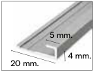 Zenon U end trim 2600 mm – manufacturer profile drawing