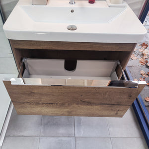 Sydney 800x460mm Single Drawer Basin & Vanity Unit – Tobacco Oak Sydney