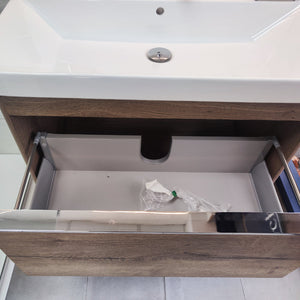 Sydney 800x460mm Single Drawer Basin & Vanity Unit – Tobacco Oak Sydney