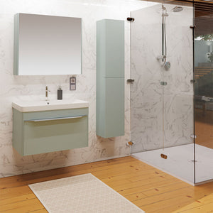 Sydney Gloss White Finish Wall Hung Vanity Unit With Ceramic Wash Basin In White Pureflo