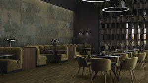 TAU Brooklyn Black 60 × 120 cm porcelain tiles in a finished bathroom setting